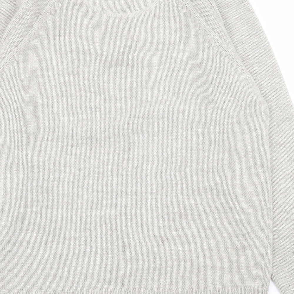 Industrialize Mens Grey High Neck  Acrylic Pullover Jumper Size S