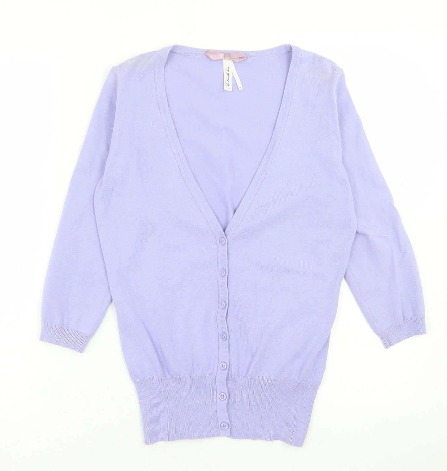 NEXT Womens Purple V-Neck  Cotton Cardigan Jumper Size 10