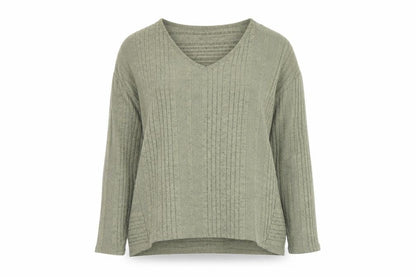 Dunnes Womens Green V-Neck  Polyester Pullover Jumper Size M