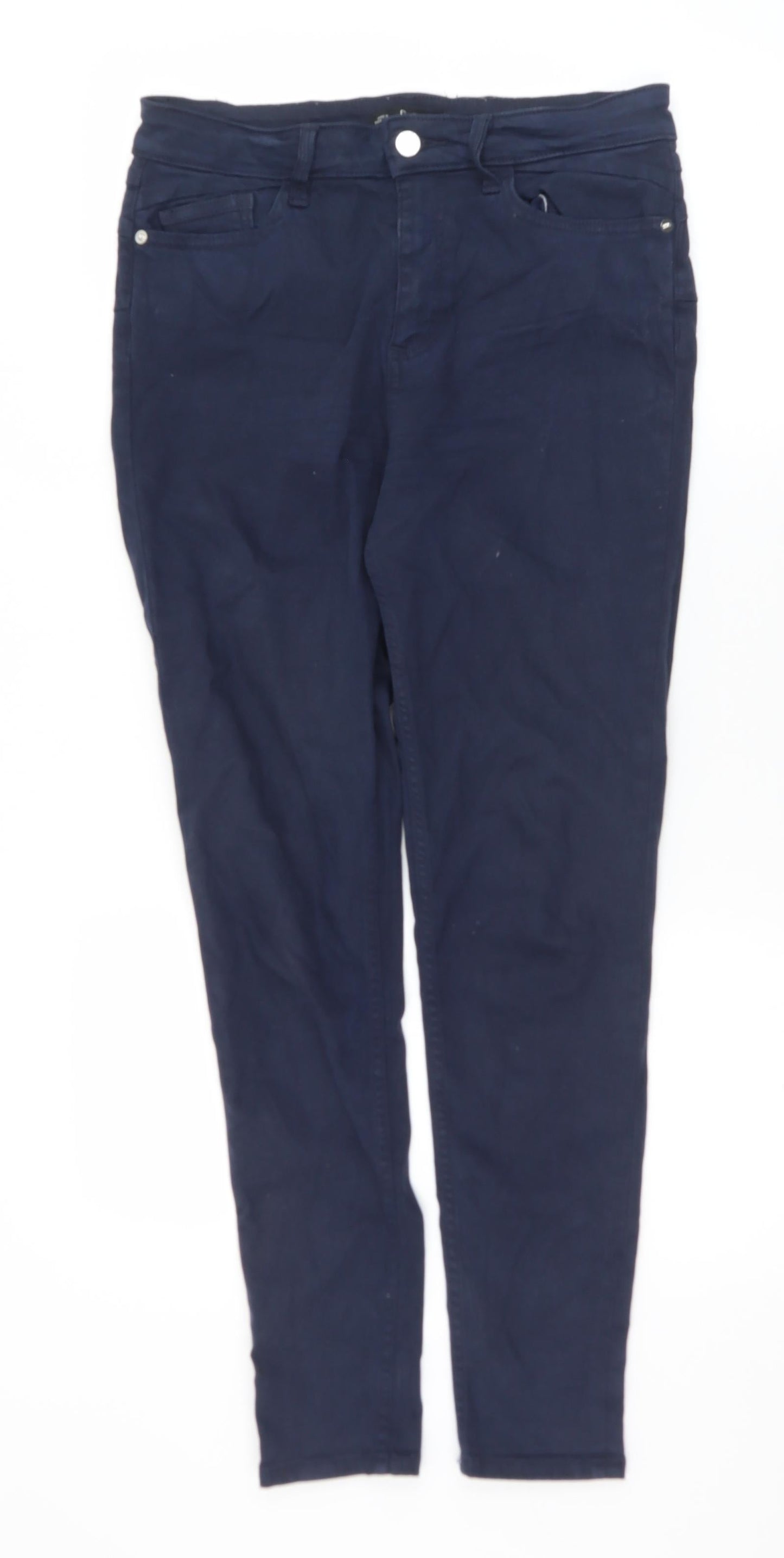 F&F Womens Blue  Lyocell Skinny Jeans Size 10 L28 in Slim Zip