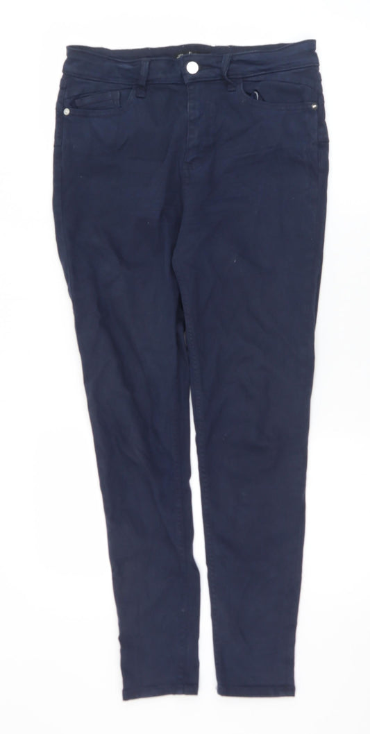 F&F Womens Blue  Lyocell Skinny Jeans Size 10 L28 in Slim Zip