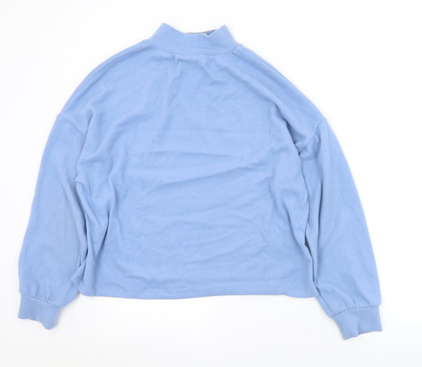 New Look Womens Blue Mock Neck  Polyester Pullover Jumper Size M