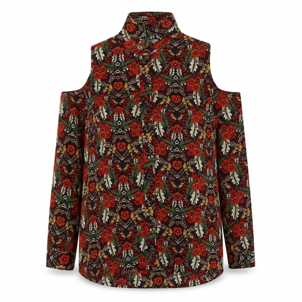 Glamorous Womens Multicoloured Floral Polyester Basic Button-Up Size 6 Collared