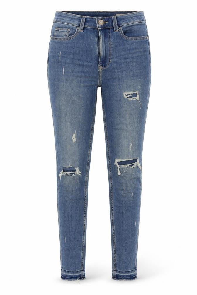 Marks & Spencer Womens Blue  Cotton Skinny Jeans Size 8 L28 in Regular