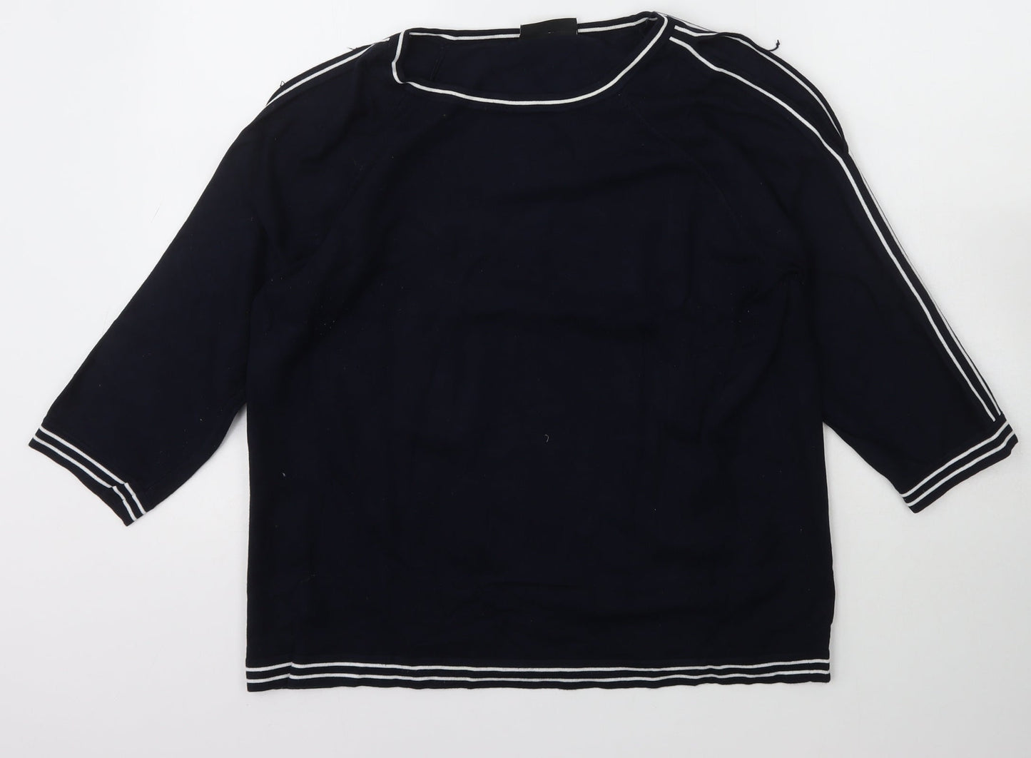 Wallis Womens Blue Scoop Neck  Viscose Pullover Jumper Size M