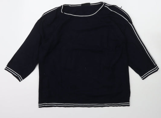 Wallis Womens Blue Scoop Neck  Viscose Pullover Jumper Size M