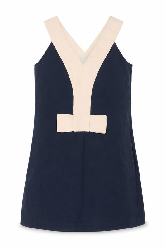 Mademoiselle Tara Womens Blue  Cotton A-Line  Size 10  V-Neck Zip - Pockets
