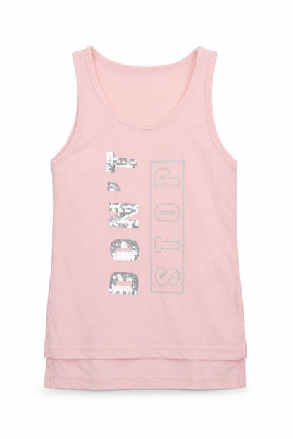 Active Girls Pink  Polyester Camisole Tank Size 9-10 Years Scoop Neck