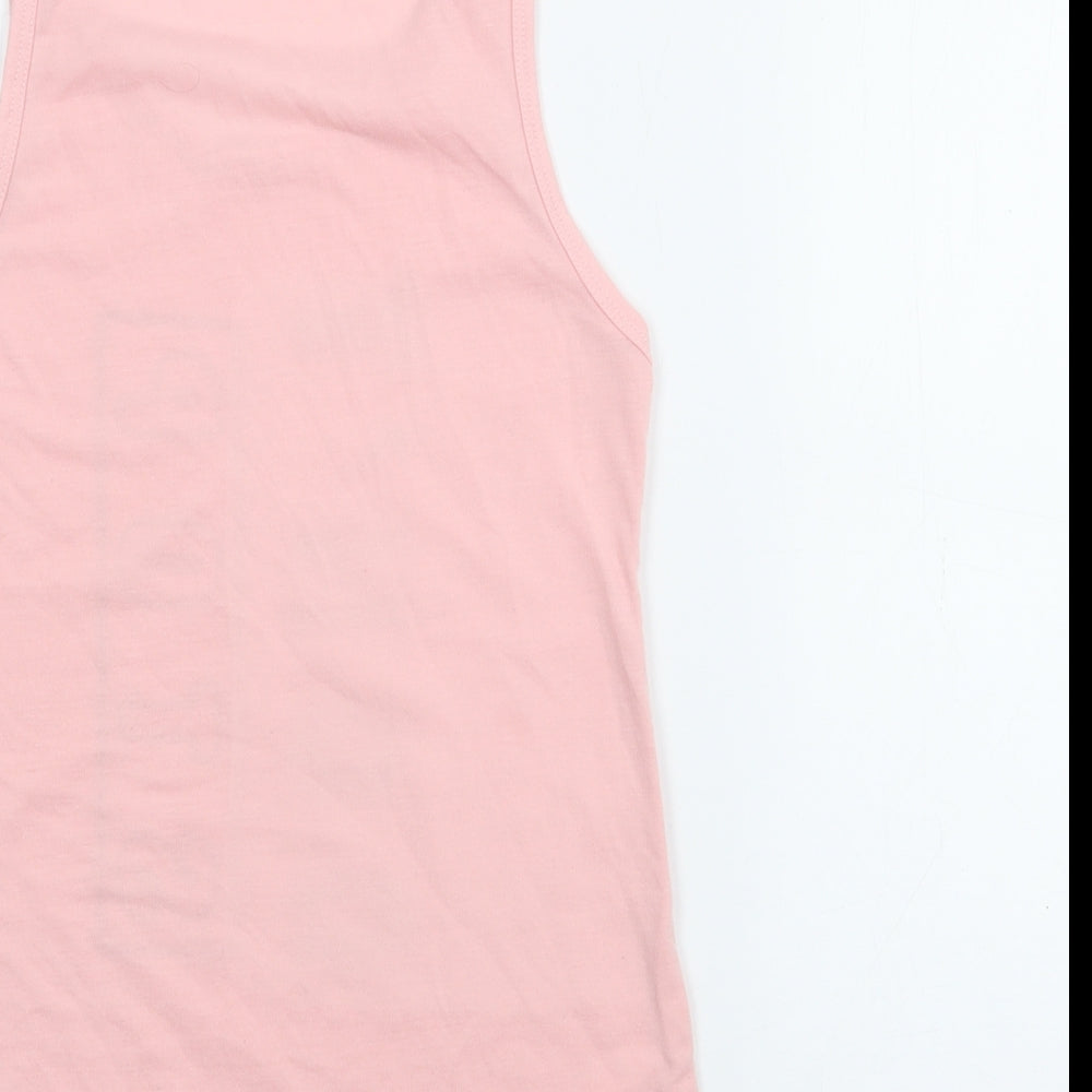Active Girls Pink  Polyester Camisole Tank Size 9-10 Years Scoop Neck