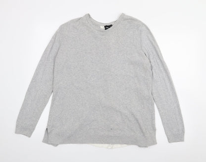 ASOS Womens Grey Crew Neck  Cotton Pullover Jumper Size 10