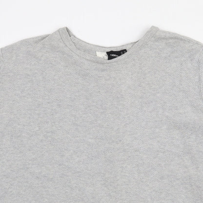 ASOS Womens Grey Crew Neck  Cotton Pullover Jumper Size 10