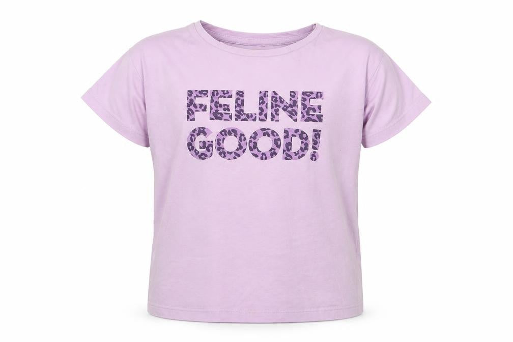 Mango Girls Purple  Cotton Basic T-Shirt Size 6 Years Crew Neck