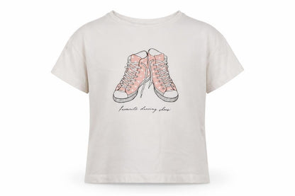 Mango Girls White  Cotton Basic T-Shirt Size 6 Years Crew Neck