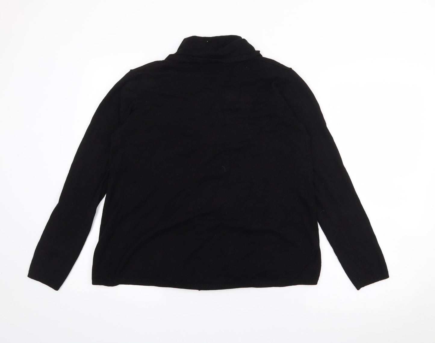 Dunnes Stores Womens Black V-Neck  Viscose Cardigan Jumper Size M