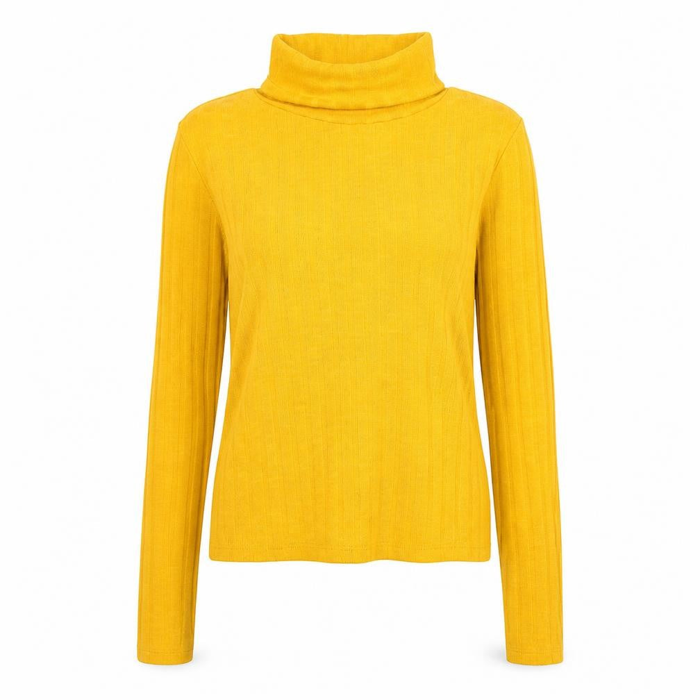 H&M Womens Yellow Roll Neck  Polyester Pullover Jumper Size S