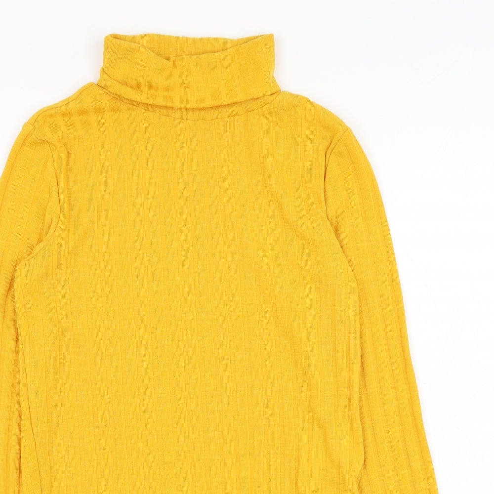 H&M Womens Yellow Roll Neck  Polyester Pullover Jumper Size S