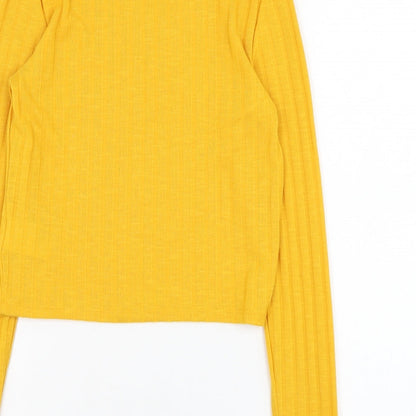 H&M Womens Yellow Roll Neck  Polyester Pullover Jumper Size S