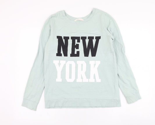 H&M Girls Green  Cotton Pullover Sweatshirt Size 13-14 Years  Pullover - New York