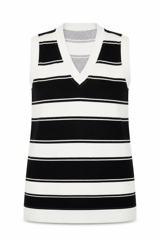 H&M Womens White Striped Cotton Vest Sweatshirt Size M  Pullover
