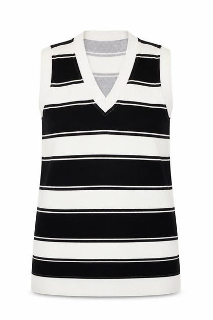 H&M Womens White Striped Cotton Vest Sweatshirt Size M  Pullover