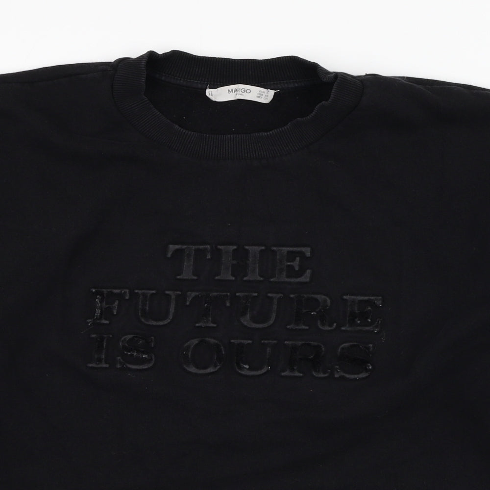 Mango Womens Black  Polyester Pullover Sweatshirt Size S  Pullover - The future is yours