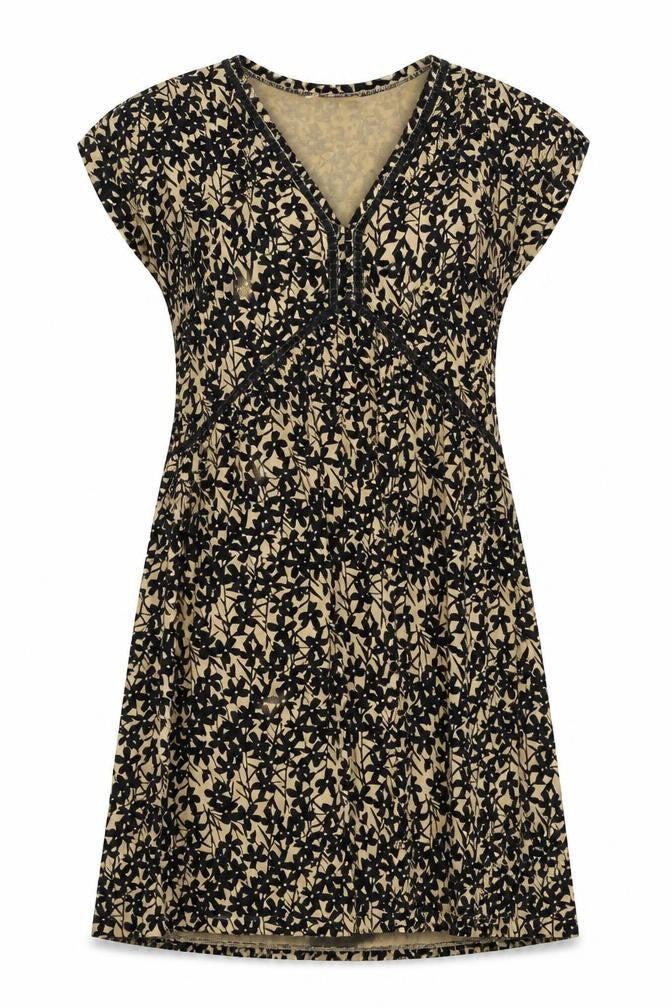 NEXT Womens Gold Floral Viscose A-Line  Size 8  V-Neck Pullover