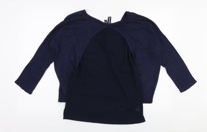 Izabel London Womens Blue Boat Neck  Viscose Pullover Jumper Size 8