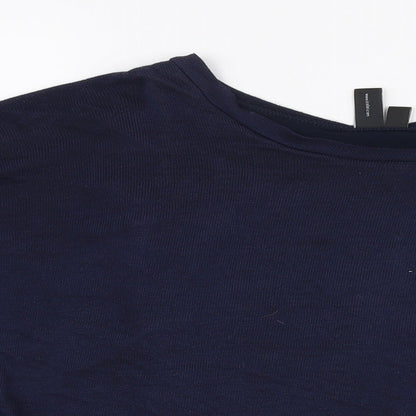 Izabel London Womens Blue Boat Neck  Viscose Pullover Jumper Size 8