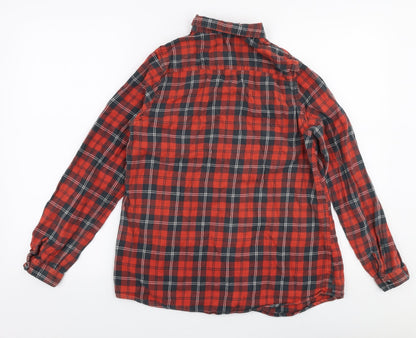 River Island Womens Multicoloured Check 100% Cotton Jersey Button-Up Size 8 Collared