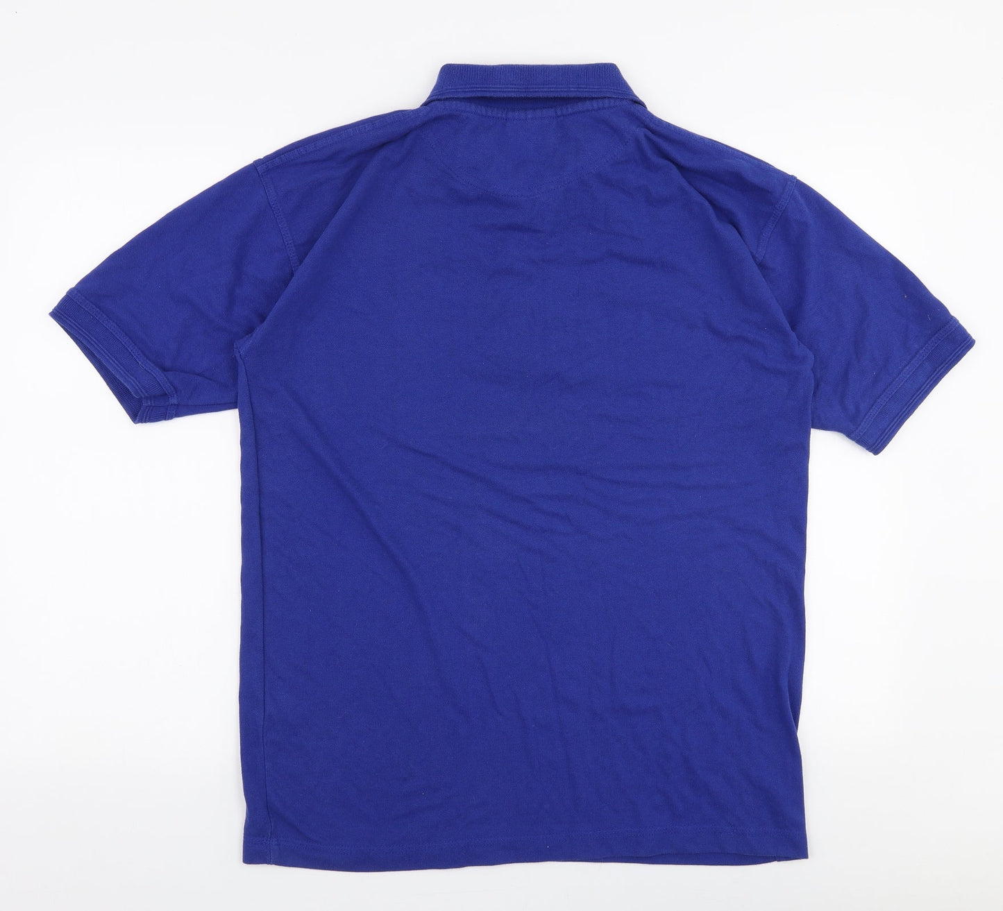 Orn Mens Blue  Polyester  Polo Size M Collared Button