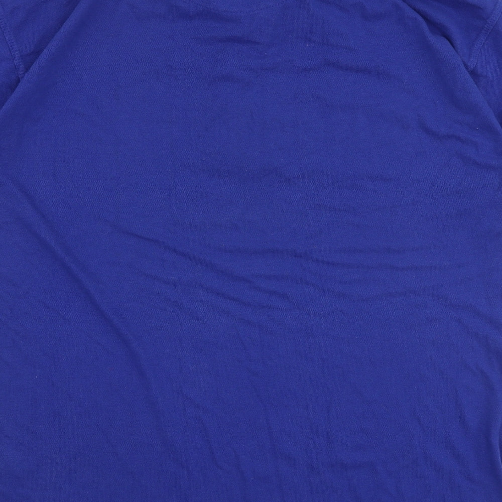 Orn Mens Blue  Polyester  Polo Size M Collared Button