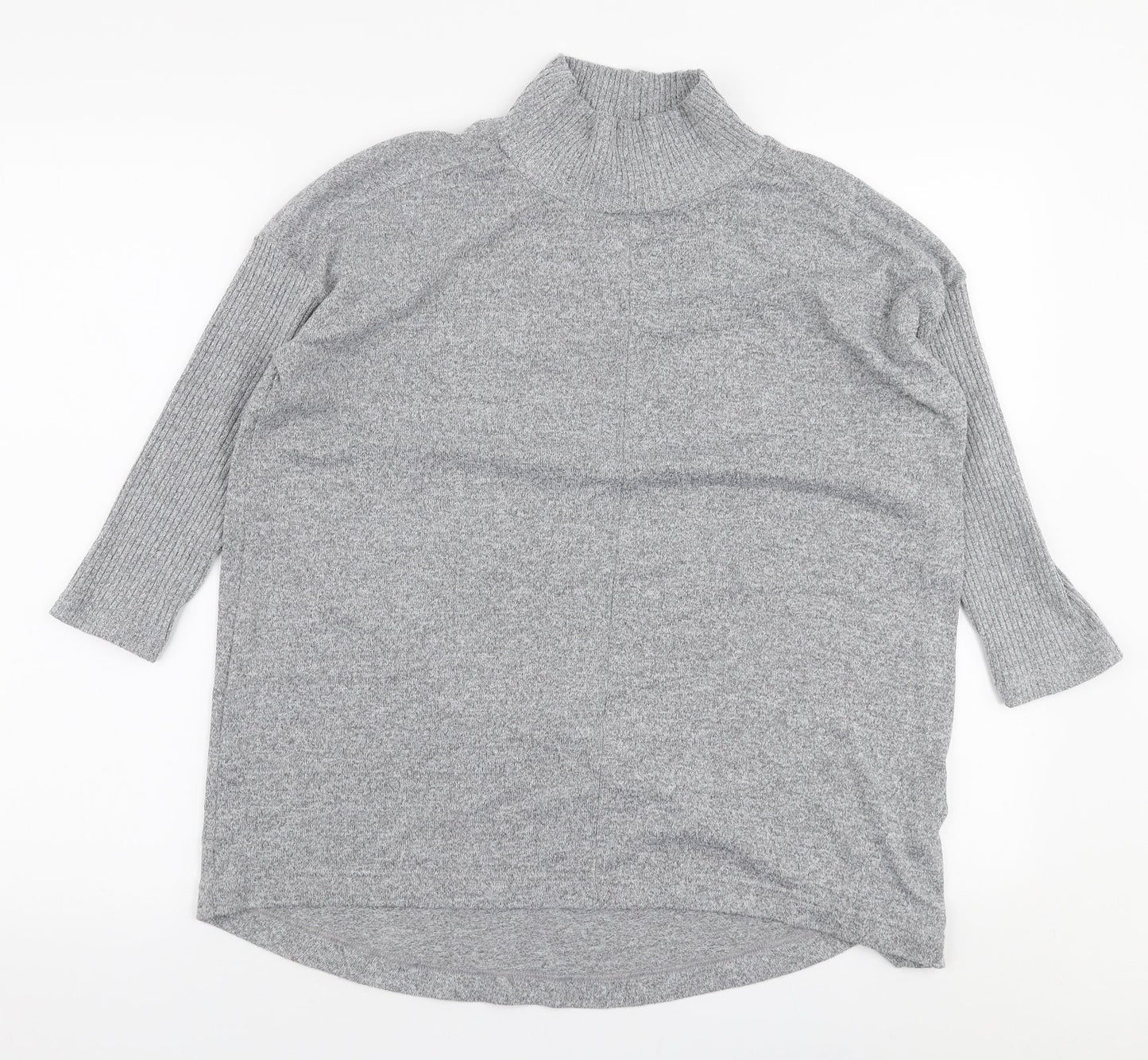 Marks and Spencer Womens Grey High Neck  Polyester Pullover Jumper Size 10