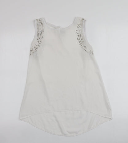 Red Queen Womens Ivory  Polyester Basic Blouse Size S Round Neck