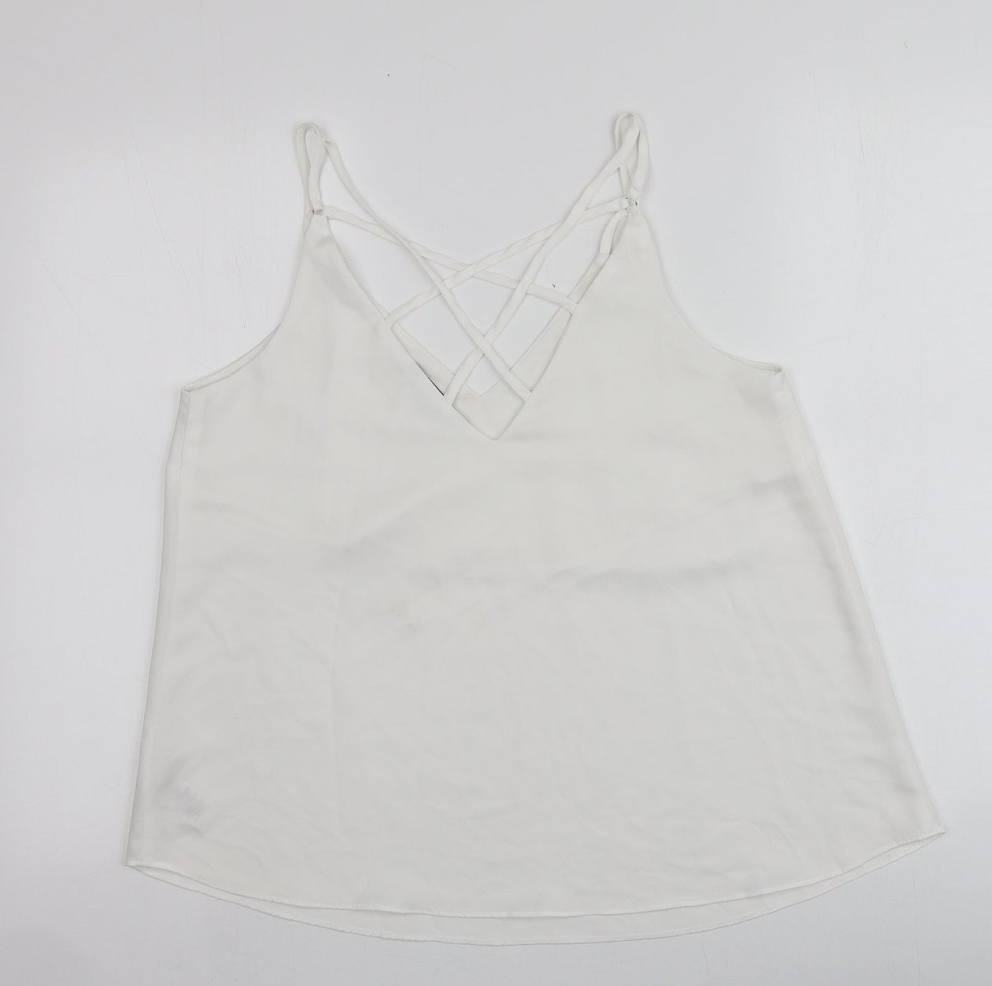 NEXT Womens Ivory  Polyester Basic Blouse Size 12 Halter