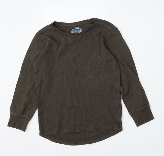 NEXT Boys Green Round Neck  Cotton Pullover Jumper Size 6 Years