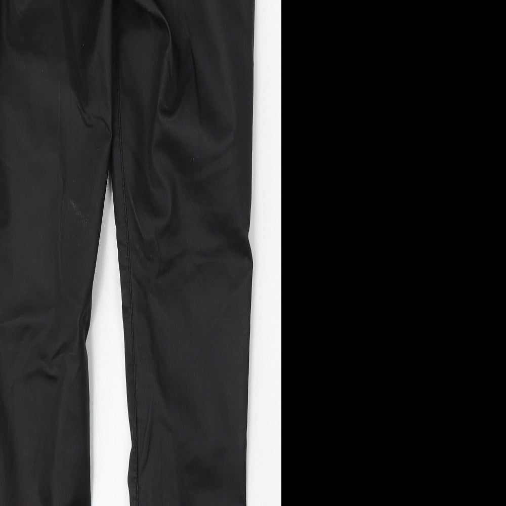 Topshop Womens Black  Polyurethane Skinny Jeans Size 25 L28 in Regular Button