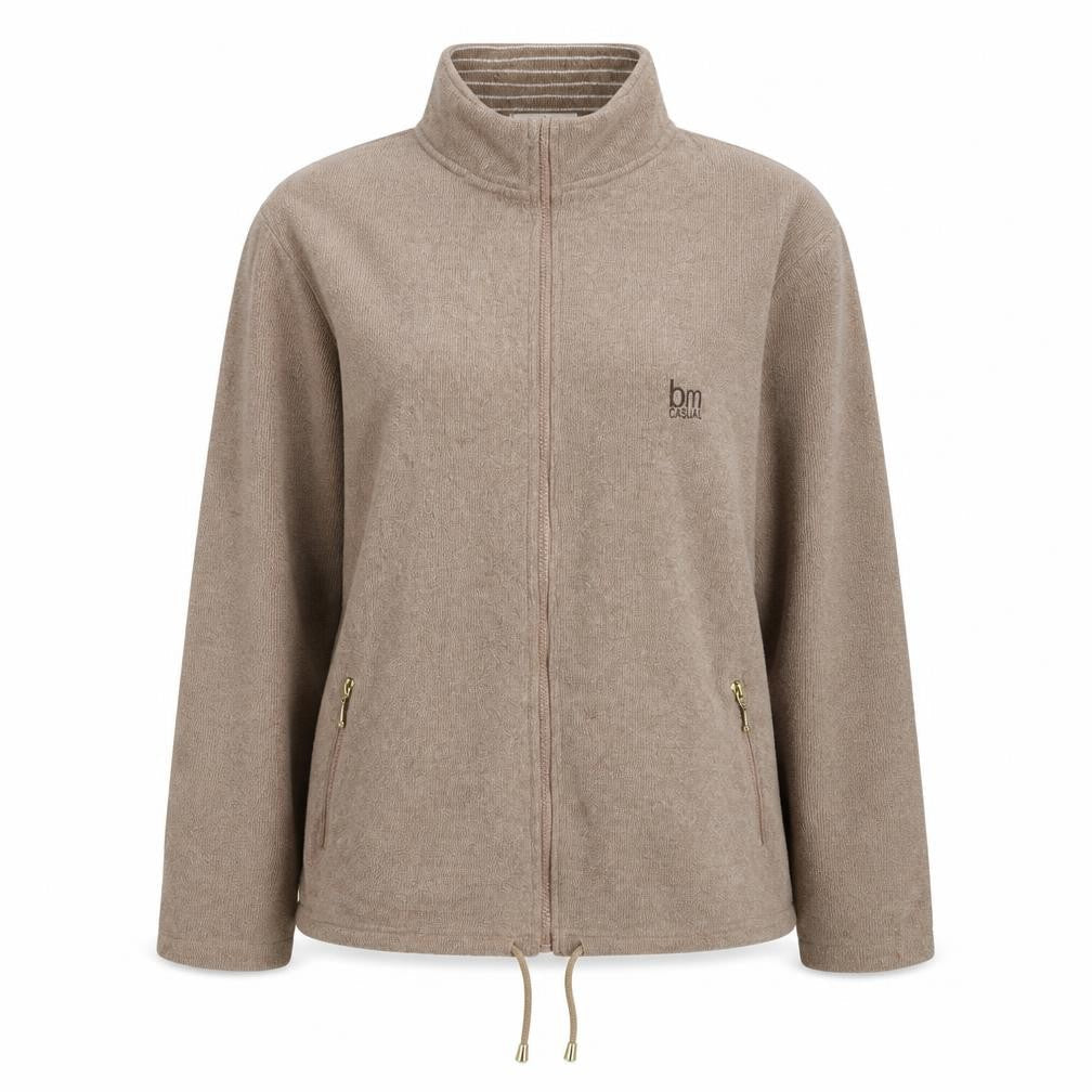 Bonmarché Womens Beige Mock Neck Polyester Pullover Jumper Size L
