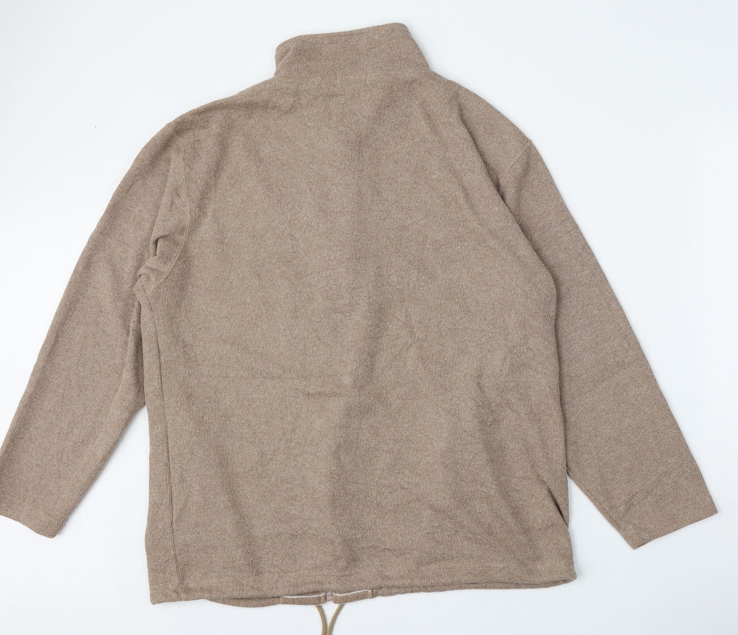 Bonmarché Womens Beige Mock Neck  Polyester Pullover Jumper Size L