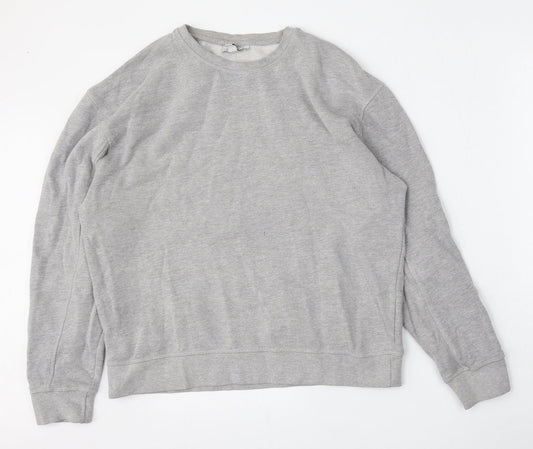 Preloved Topshop Mens Grey  Cotton Pullover Sweatshirt Size S - Front