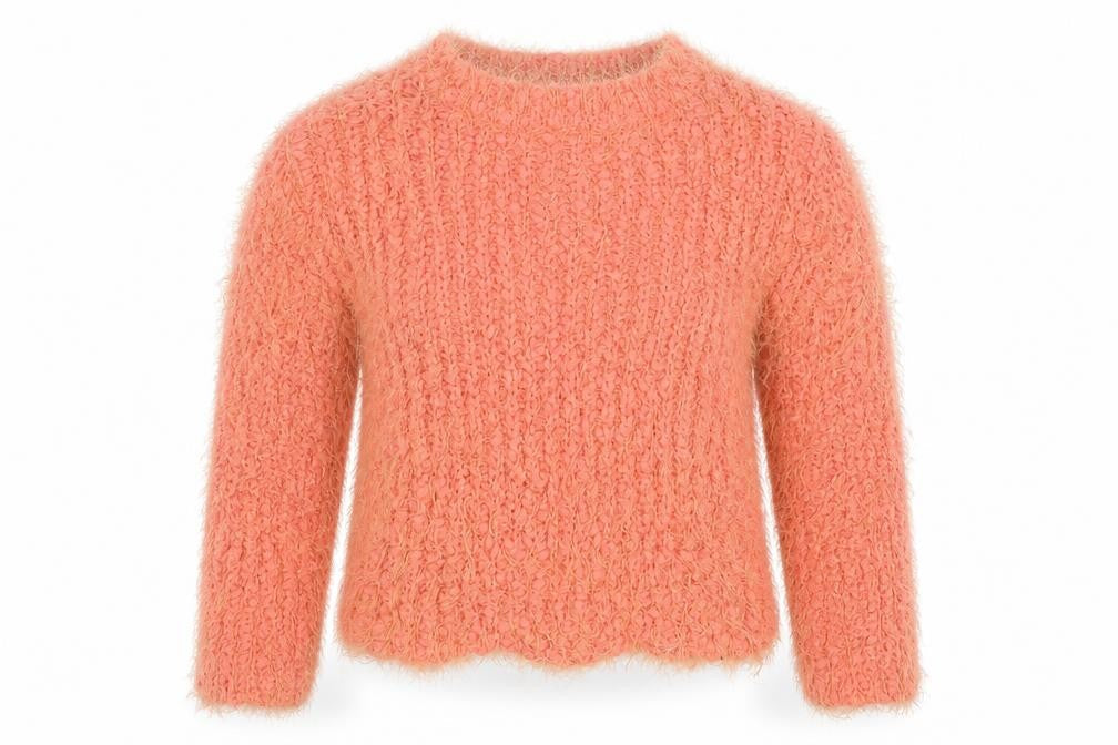 Dunnes Girls Orange Round Neck  Polyester Pullover Jumper Size 5 Years