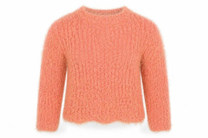 Dunnes Girls Orange Round Neck  Polyester Pullover Jumper Size 5 Years
