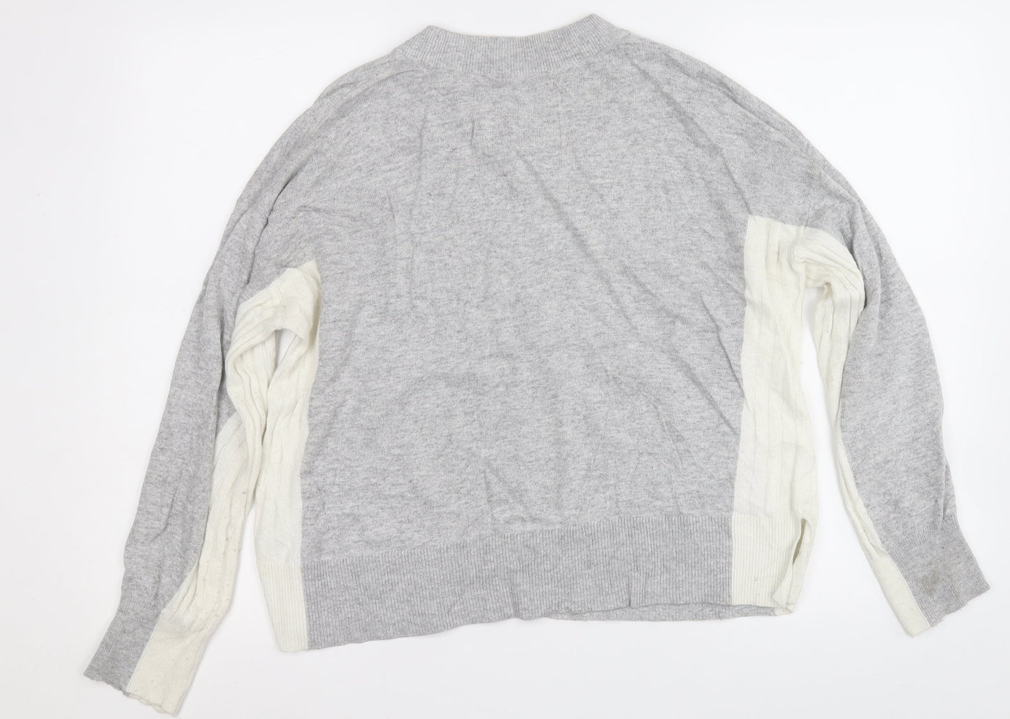 Jack Wills Womens Grey Round Neck  Viscose Pullover Jumper Size 10
