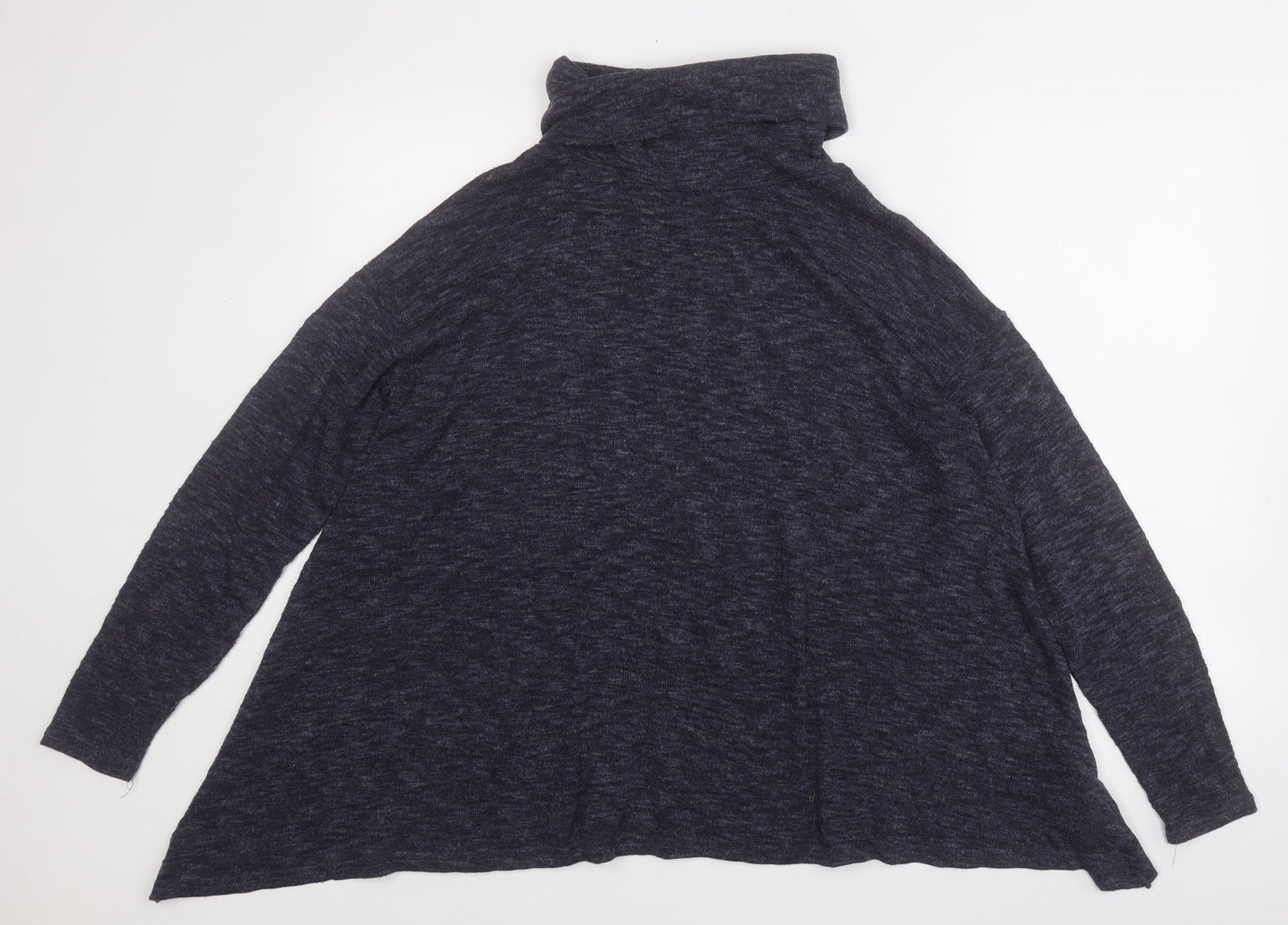 New Look Womens Blue Roll Neck  Polyester Pullover Jumper Size 12