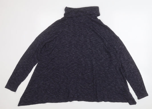 New Look Womens Blue Roll Neck  Polyester Pullover Jumper Size 12