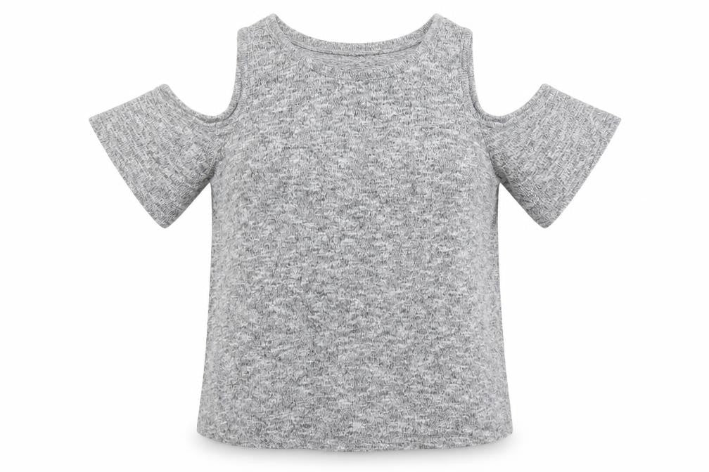 New Look Womens Grey  Polyester Basic T-Shirt Size 6 Round Neck