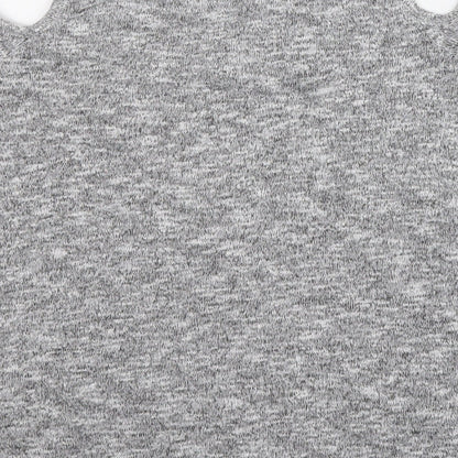 New Look Womens Grey  Polyester Basic T-Shirt Size 6 Round Neck