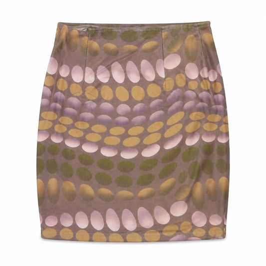Naanaa Womens Purple Geometric Polyester Mini Skirt Size 8   Zip