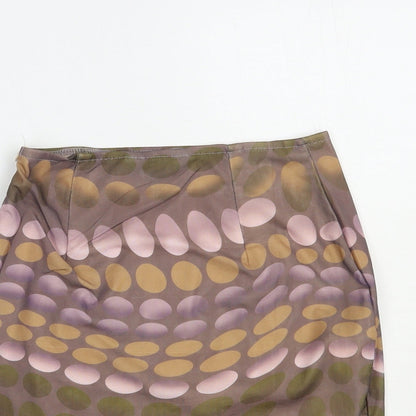 Naanaa Womens Purple Geometric Polyester Mini Skirt Size 8   Zip