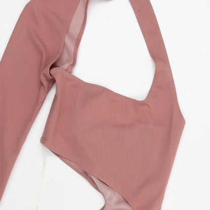 Ayanapa Womens Pink  Polyester Bodycon  Size S  One Shoulder Pullover