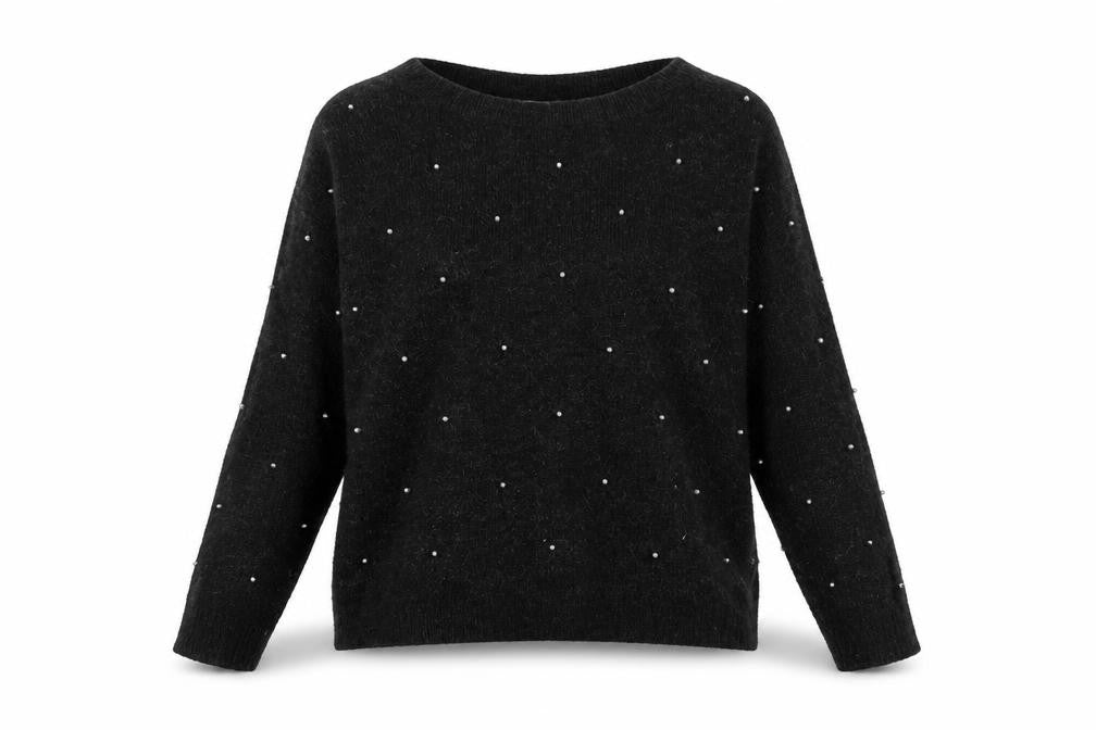 H&M Womens Grey Boat Neck  Acrylic Pullover Jumper Size S